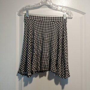 Black and White Check Skater Skirt
